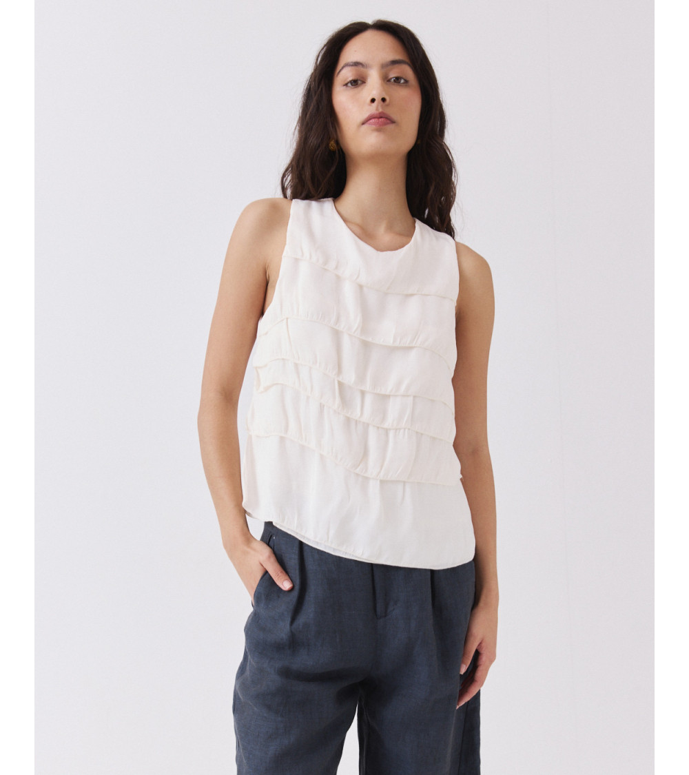 Blusa Volantes Sisa de Lino | MULAYA