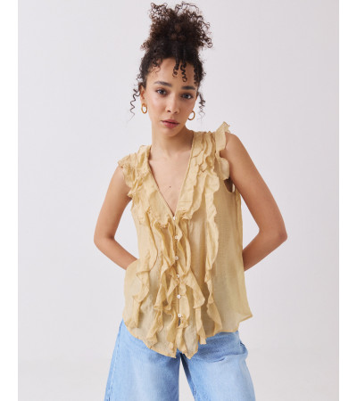 BLUSA VOLANTES FRONTALES SISA | MULAYA