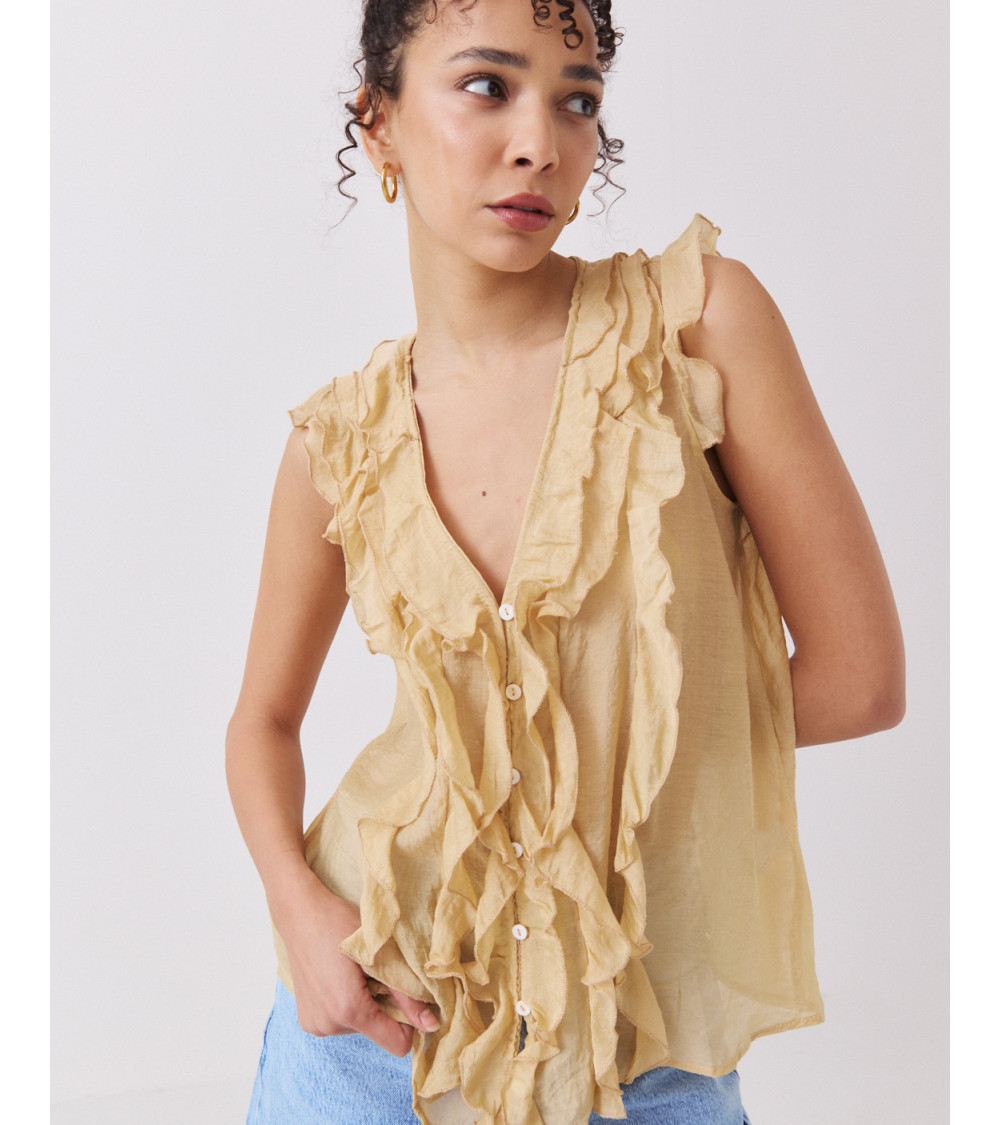 BLUSA VOLANTES FRONTALES SISA | MULAYA