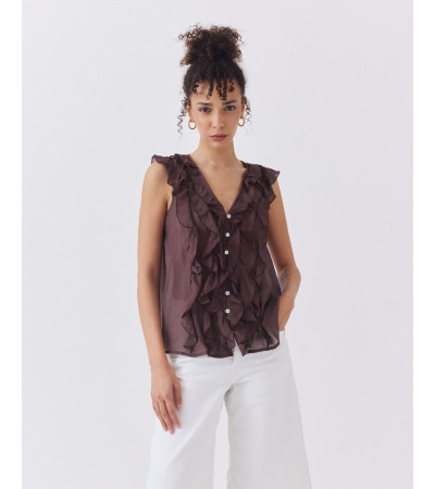 BLUSA VOLANTES FRONTALES SISA | MULAYA