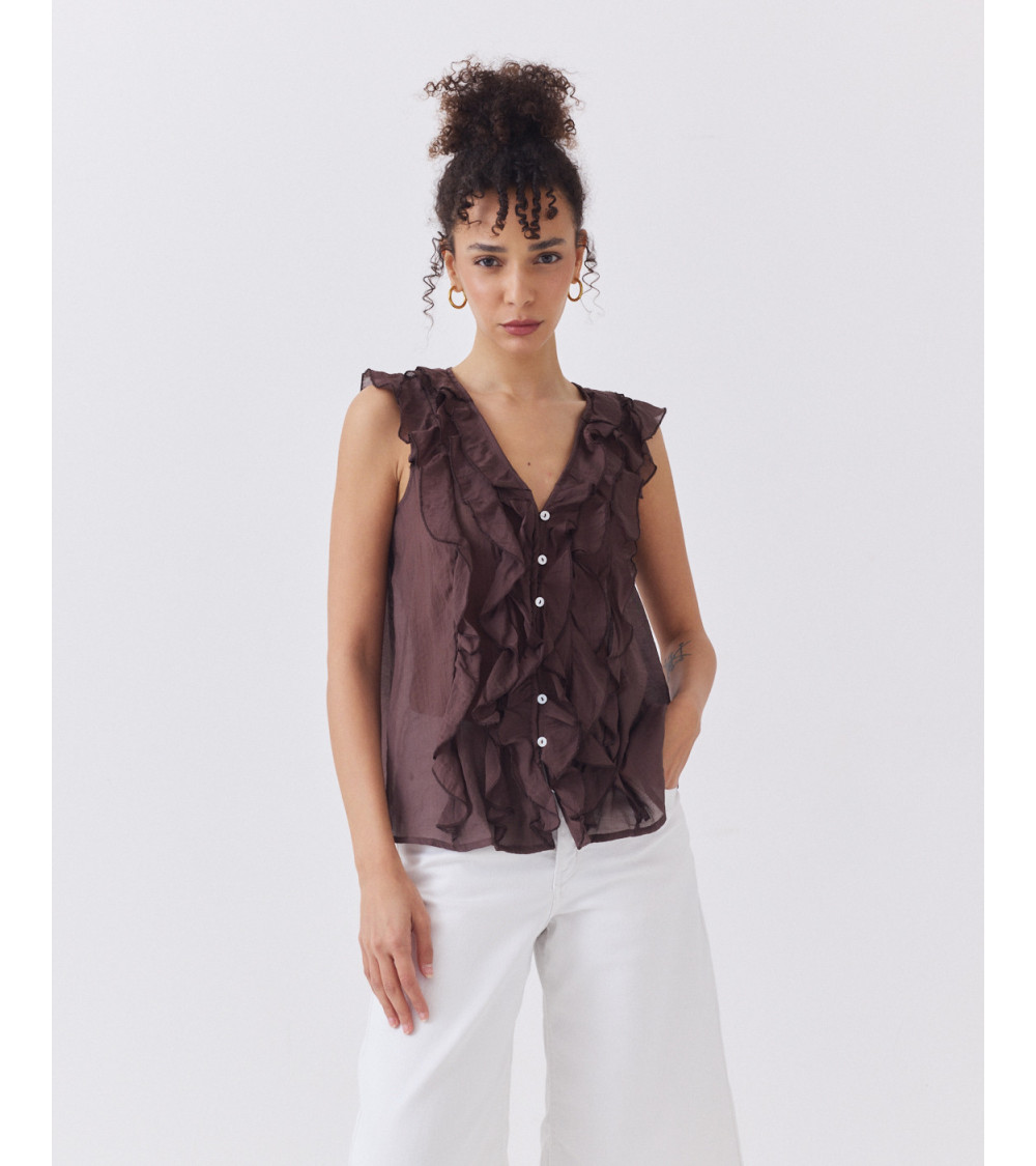 BLUSA VOLANTES FRONTALES SISA | MULAYA