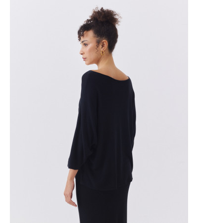 JERSEY DE PUNTO CON MANGA MURCIÉLAGO Y CUELLO EN V | MULAYA