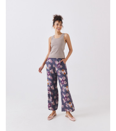 Pantalón Fluido con Estampado Floral | MULAYA