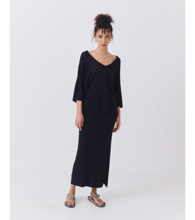 FALDA LARGA DE PUNTO CON CINTURA ELÁSTICA | MULAYA