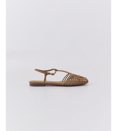 SANDALIA CANGREJERA ANTE TIRAS ENTRELAZADAS | MULAYA