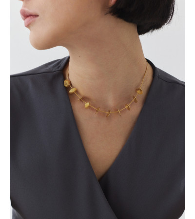 Collar Corto de Acero con Discos Pequeños | MULAYA