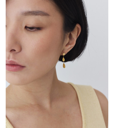 Pendientes Largos de Acero con Diseño de Lágrima | MULAYA