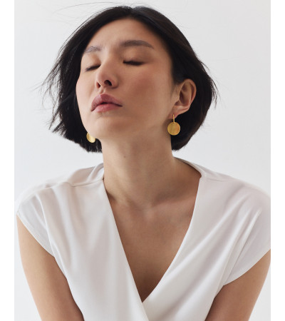 Pendientes Disco Cortos en Acero con Cierre Presión | MULAYA