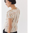 BLUSA DE RAYAS CON FRUNCES EN ALGODÓN Y LINO | MULAYA