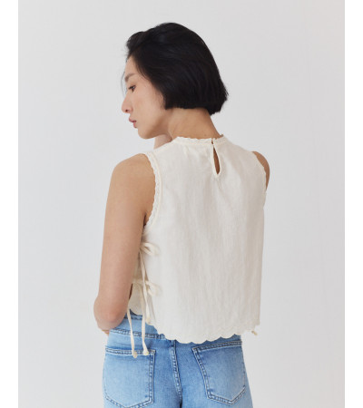 TOP DE ALGODÓN BORDADO CON LAZADAS LATERALES | MULAYA