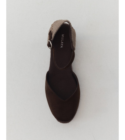 Alpargata Cuña Alta de Ante con Pulsera al Tobillo | MULAYA