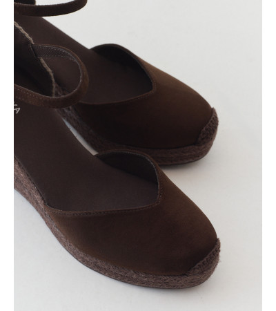 Alpargata Cuña Alta de Ante con Pulsera al Tobillo | MULAYA