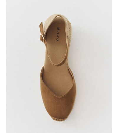 Alpargata Cuña Alta de Ante con Pulsera al Tobillo | MULAYA
