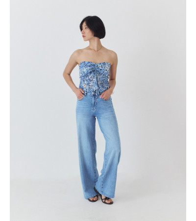 TOP BANDEAU ESTAMPADO CON LAZADAS | MULAYA