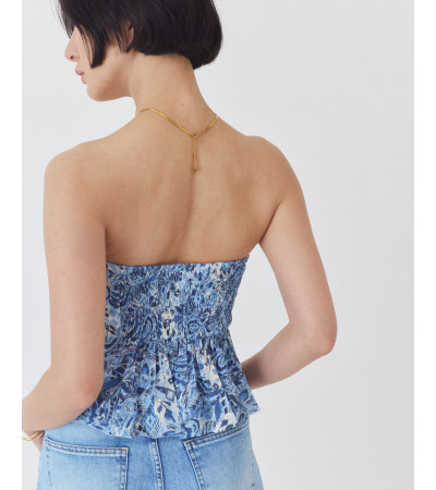 TOP BANDEAU ESTAMPADO CON LAZADAS | MULAYA