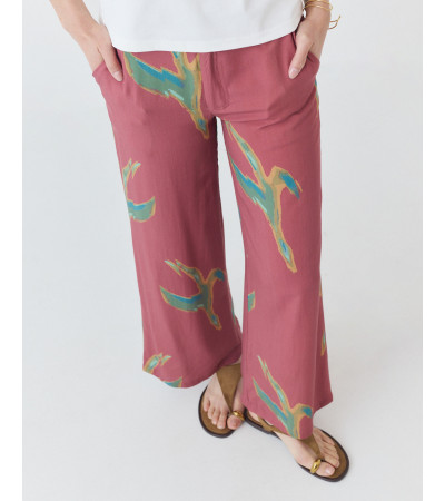 PANTALÓN WIDE LEG ESTAMPADO CON LINO | MULAYA
