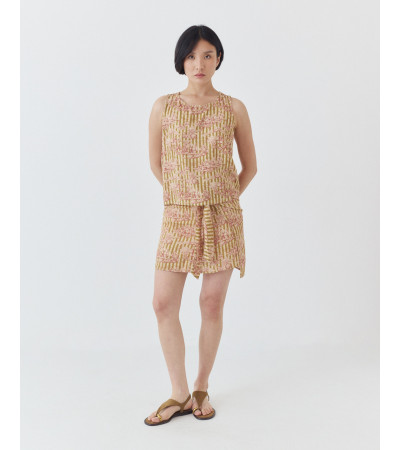 FALDA MINI CON LAZADA LATERAL Y ESTAMPADO | MULAYA