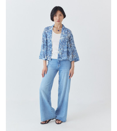 KIMONO CROP ESTAMPADO CON BOLSILLOS FRONTALES | MULAYA