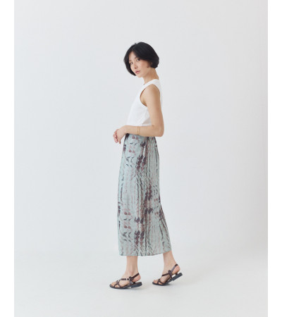 FALDA LARGA ESTAMPADA CON ABERTURA LATERAL | MULAYA