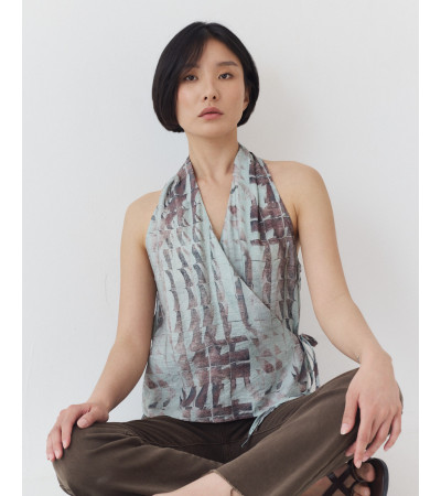 TOP CRUZADO ESTAMPADO CON LAZADA LATERAL | MULAYA