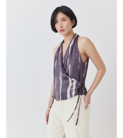 TOP CRUZADO ESTAMPADO CON LAZADA LATERAL | MULAYA