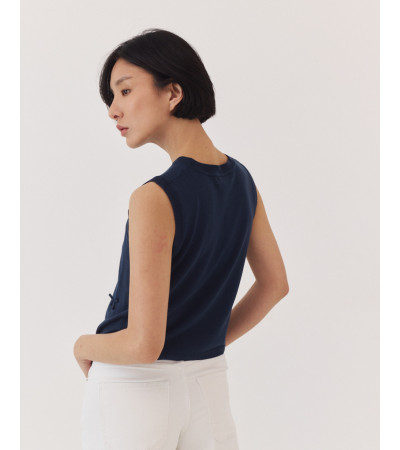 CHALECO DE PUNTO CON LAZOS FRONTALES DECORATIVOS | MULAYA