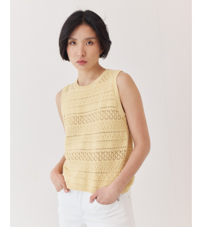 CHALECO DE PUNTO CROCHET CALADO | MULAYA