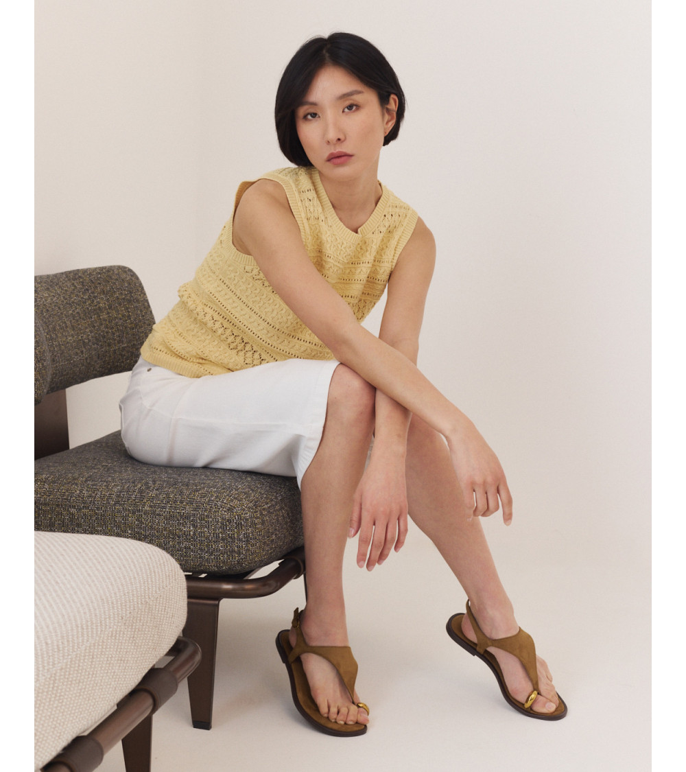 CHALECO DE PUNTO CROCHET CALADO | MULAYA