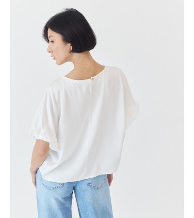 BLUSA DE MANGA CORTA CON LAZADA AJUSTABLE | MULAYA