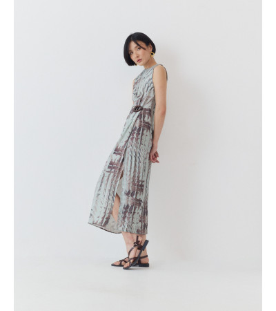 VESTIDO MIDI ESTAMPADO CON DETALLE FRUNCIDO | MULAYA