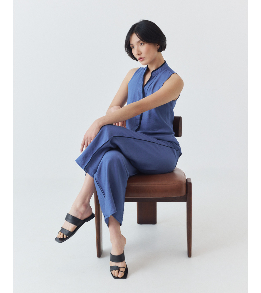 PANTALÓN WIDE LEG FLUIDO CON LAZADA | MULAYA