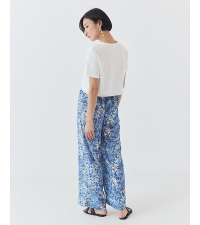PANTALÓN WIDE LEG ESTAMPADO CON CINTURA ELÁSTICA | MULAYA