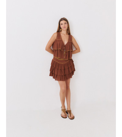 FALDA SHORT CON VOLANTES Y TACHAS | MULAYA