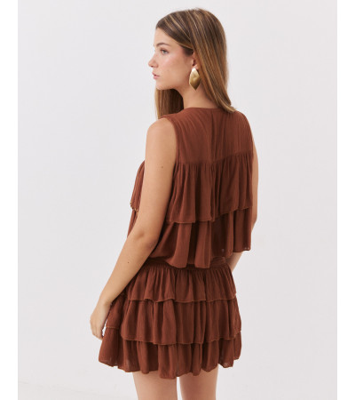 FALDA SHORT CON VOLANTES Y TACHAS | MULAYA