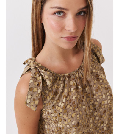 TOP ESTAMPADO CON LAZOS EN HOMBROS | MULAYA