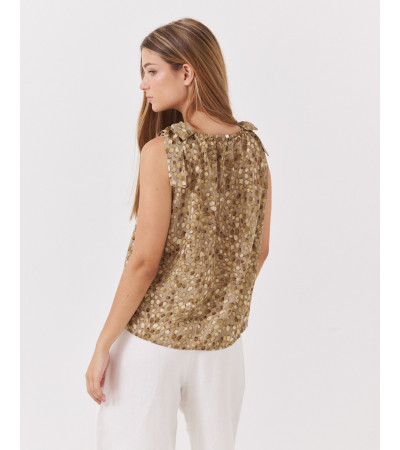 TOP ESTAMPADO CON LAZOS EN HOMBROS | MULAYA