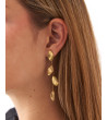 PENDIENTES LARGOS CON DISEÑO DE HOJAS EN ACERO | MULAYA