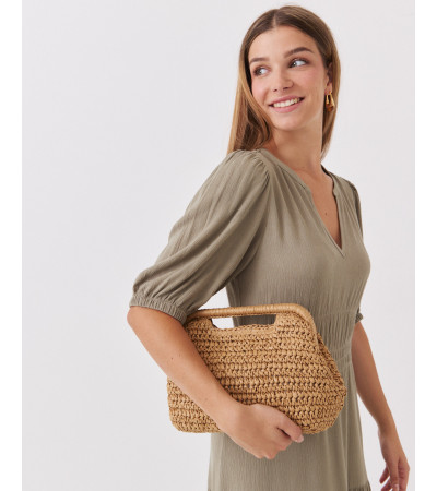 VESTIDO LARGO FRUNCES VOLANTES MUJER FLUIDO | MULAYA