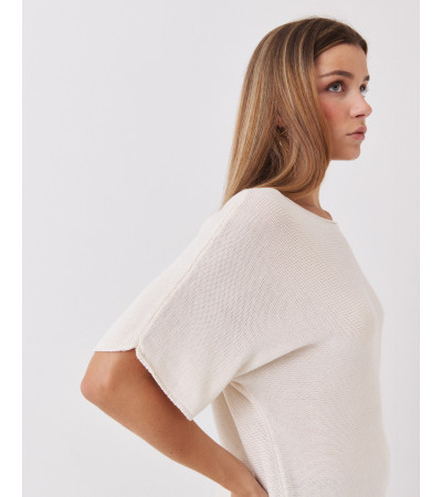 JERSEY DE PUNTO CON MANGA MURCIÉLAGO Y CUELLO REDONDO | MULAYA