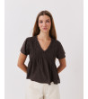 BLUSA LINO NIDO DE ABEJA Y CORTE PEPLUM | MULAYA
