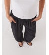 PANTALÓN WIDE LEG DE MEZCLA DE LINO CON CINTURA ELÁSTICA | MULAYA