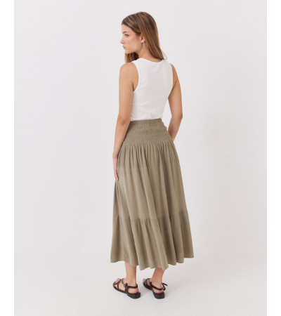 FALDA MIDI CAPAS CON NIDO DE ABEJA | MULAYA