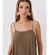 VESTIDO LARGO DE TIRANTES CON CANUTILLOS BRILLANTES | MULAYA