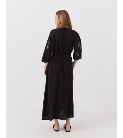 VESTIDO LARGO CON BORDADOS DE LENTEJUELAS | MULAYA