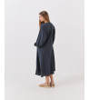 VESTIDO LARGO FRUNCIDO CON BORDADOS | MULAYA