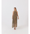 VESTIDO LARGO HALTER CON BORDADOS Y ESTAMPADO | MULAYA