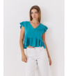 BLUSA CON VOLANTES EN MANGAS Y BAJO | MULAYA