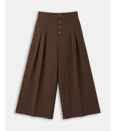 PANTALÓN CULOTTE DE TIRO ALTO CON BOTONES | MULAYA