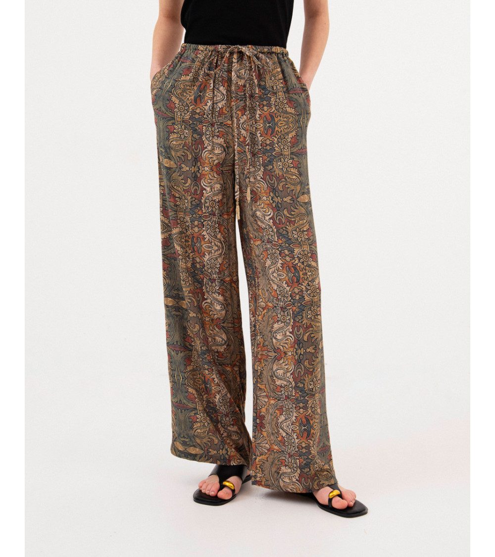 PANTALÓN ANCHO ESTAMPADO PAISLEY | MULAYA