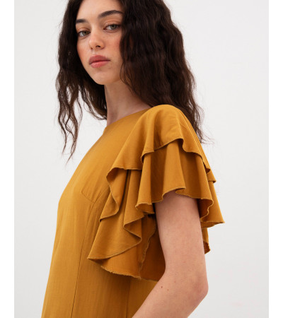 BLUSA CON MANGAS DE VOLANTES | MULAYA